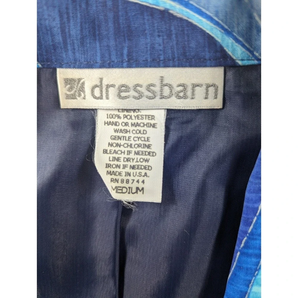 Dress Barn Blazer Jacket Womens Size M Button Up Pockets Multi Blues 3 Buttons - Picture 3 of 8